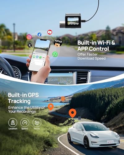 70mai 2 7K Dash Cam Front A500S  1944P Dash Camera for Cars with Sony IMX335  Dashcam Built in WiFi GPS  Optional Rear Dashcam  ADAS  2 IPS LCD Screen  24H Parking Mode  WDR  Super Night Vision