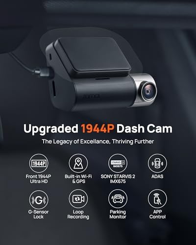 70mai 2 7K Dash Cam Front A500S  1944P Dash Camera for Cars with Sony IMX335  Dashcam Built in WiFi GPS  Optional Rear Dashcam  ADAS  2 IPS LCD Screen  24H Parking Mode  WDR  Super Night Vision