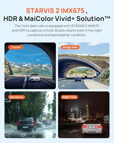 70mai 2 7K Dash Cam Front A500S  1944P Dash Camera for Cars with Sony IMX335  Dashcam Built in WiFi GPS  Optional Rear Dashcam  ADAS  2 IPS LCD Screen  24H Parking Mode  WDR  Super Night Vision