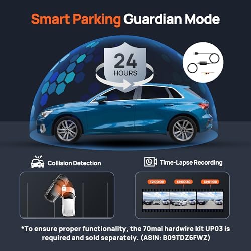 70mai 2 7K Dash Cam Front A500S  1944P Dash Camera for Cars with Sony IMX335  Dashcam Built in WiFi GPS  Optional Rear Dashcam  ADAS  2 IPS LCD Screen  24H Parking Mode  WDR  Super Night Vision