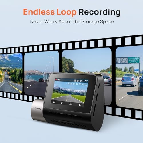 70mai 2 7K Dash Cam Front A500S  1944P Dash Camera for Cars with Sony IMX335  Dashcam Built in WiFi GPS  Optional Rear Dashcam  ADAS  2 IPS LCD Screen  24H Parking Mode  WDR  Super Night Vision