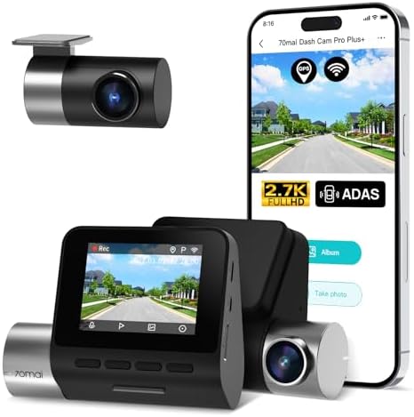 70mai 2 7K Dash Cam Front A500S  1944P Dash Camera for Cars with Sony IMX335  Dashcam Built in WiFi GPS  Optional Rear Dashcam  ADAS  2 IPS LCD Screen  24H Parking Mode  WDR  Super Night Vision