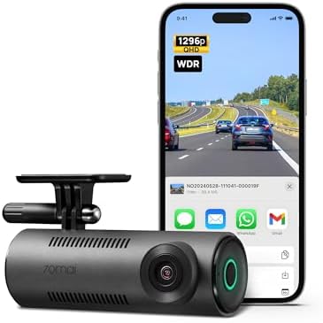 70mai Dash Cam M310  Dash Camera for Cars 1296P QHD  Smart Dash Cam Front Built in WiFi  130  Wide Angle FOV  WDR  Night Vision  iOS/Android Mobile App  Loop Recording  Parking Monitor  Time Lapse