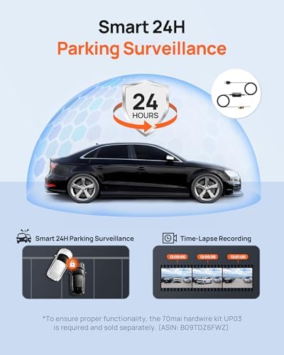 70mai Dash Cam M310  Dash Camera for Cars 1296P QHD  Smart Dash Cam Front Built in WiFi  130  Wide Angle FOV  WDR  Night Vision  iOS/Android Mobile App  Loop Recording  Parking Monitor  Time Lapse