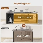 71" Executive Desk with Rolling File Cabinet  Modern L Shaped Computer Desk