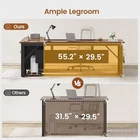 71" Executive Desk with Rolling File Cabinet  Modern L Shaped Computer Desk