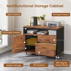 71" Executive Desk with Rolling File Cabinet  Modern L Shaped Computer Desk