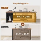 71" Executive Desk with Rolling File Cabinet  Modern L Shaped Computer Desk