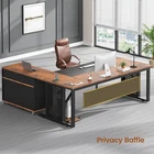 71" Executive Desk with Rolling File Cabinet  Modern L Shaped Computer Desk