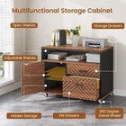 71" Executive Desk with Rolling File Cabinet  Modern L Shaped Computer Desk