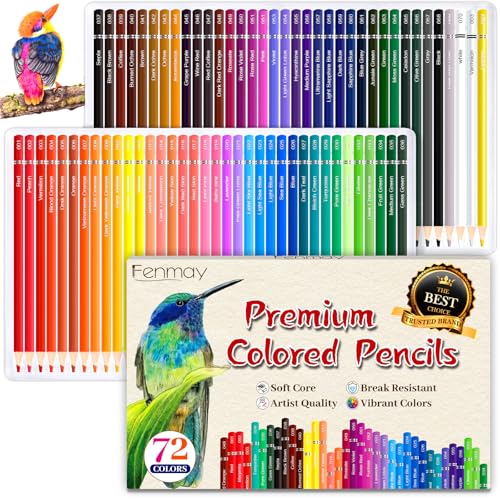 72 Count Colored Pencils for Adult Coloring Books  Soft Core Drawing Sketching Blending Shading Pencils  Color Pencils Set Gift for Beginners Artists