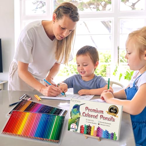 72 Count Colored Pencils for Adult Coloring Books  Soft Core Drawing Sketching Blending Shading Pencils  Color Pencils Set Gift for Beginners Artists