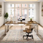 78 7" XL Computer Desk Two Person Desk Executive Office Mirrored Metal Legs