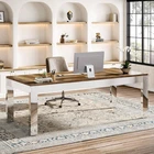 78 7" XL Computer Desk Two Person Desk Executive Office Mirrored Metal Legs