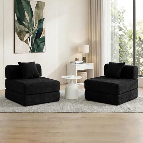 79 Convertible Compressed Corduroy Folding Cloud Sofa Bed  5 in 1 Modern Modular Boneless Pull Out Loveseat Sleeper in a Box  No Assembly Floor Futon Couch for Living Room  Orange  Pillows  King