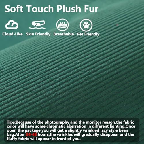 79 Convertible Sleeper Sofa Bed with Cylindrical Pillow  Corduroy Folding Mattress Couch with Fixed Shape Frame  Floor Sofa Lounge Couch for Living Room Bedroom Lounge Studio  Green 