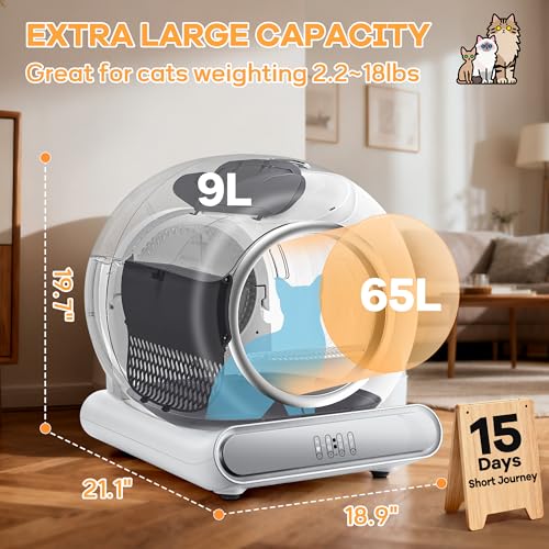 80 Count Cat Litter Box Liners   Large Drawstring Cat Litter Bags  Extra Thick Heavy Duty Waste Replacement Bags for Self Cleaning Cats Litter Boxes  4 Rolls  18 5 x 17 7  20 Liners per Roll 