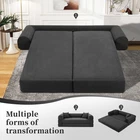 80" Queen Convertible Sofa Bed  No Assembly Modern Boneless Couch Sofa in Box