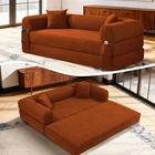 80" Queen Convertible Sofa Bed  No Assembly Modern Boneless Couch Sofa in Box