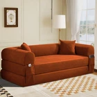 80" Queen Convertible Sofa Bed  No Assembly Modern Boneless Couch Sofa in Box