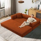 80" Queen Convertible Sofa Bed  No Assembly Modern Boneless Couch Sofa in Box