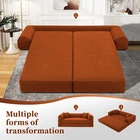 80" Queen Convertible Sofa Bed  No Assembly Modern Boneless Couch Sofa in Box