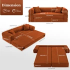 80" Queen Convertible Sofa Bed  No Assembly Modern Boneless Couch Sofa in Box