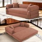 80" Queen Convertible Sofa Bed  No Assembly Modern Boneless Couch Sofa in Box