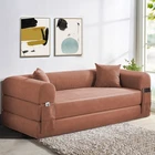 80" Queen Convertible Sofa Bed  No Assembly Modern Boneless Couch Sofa in Box