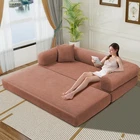 80" Queen Convertible Sofa Bed  No Assembly Modern Boneless Couch Sofa in Box