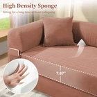 80" Queen Convertible Sofa Bed  No Assembly Modern Boneless Couch Sofa in Box
