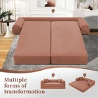 80" Queen Convertible Sofa Bed  No Assembly Modern Boneless Couch Sofa in Box