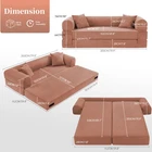 80" Queen Convertible Sofa Bed  No Assembly Modern Boneless Couch Sofa in Box