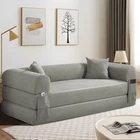 80" Queen Convertible Sofa Bed  No Assembly Modern Boneless Couch Sofa in Box