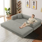 80" Queen Convertible Sofa Bed  No Assembly Modern Boneless Couch Sofa in Box