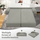 80" Queen Convertible Sofa Bed  No Assembly Modern Boneless Couch Sofa in Box