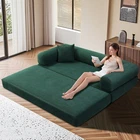 80" Queen Convertible Sofa Bed  No Assembly Modern Boneless Couch Sofa in Box