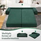 80" Queen Convertible Sofa Bed  No Assembly Modern Boneless Couch Sofa in Box