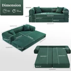 80" Queen Convertible Sofa Bed  No Assembly Modern Boneless Couch Sofa in Box