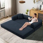 80" Queen Convertible Sofa Bed  No Assembly Modern Boneless Couch Sofa in Box