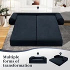 80" Queen Convertible Sofa Bed  No Assembly Modern Boneless Couch Sofa in Box