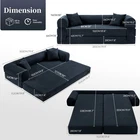 80" Queen Convertible Sofa Bed  No Assembly Modern Boneless Couch Sofa in Box