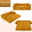 80" Queen Convertible Sofa Bed  No Assembly Modern Boneless Couch Sofa in Box