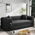 80" Queen Convertible Sofa Bed  No Assembly Modern Boneless Couch Sofa in Box