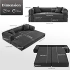 80" Queen Convertible Sofa Bed  No Assembly Modern Boneless Couch Sofa in Box
