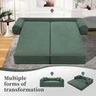 80" Queen Convertible Sofa Bed  No Assembly Modern Boneless Couch Sofa in Box