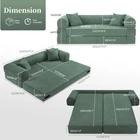 80" Queen Convertible Sofa Bed  No Assembly Modern Boneless Couch Sofa in Box
