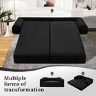80" Queen Convertible Sofa Bed  No Assembly Modern Boneless Couch Sofa in Box