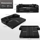 80" Queen Convertible Sofa Bed  No Assembly Modern Boneless Couch Sofa in Box