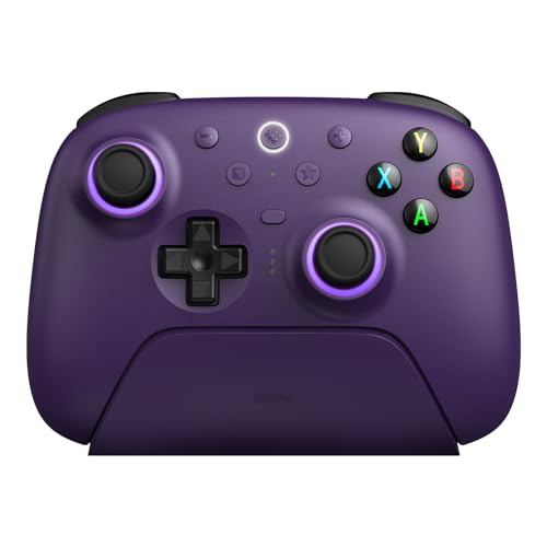 8BitDo Ultimate 2 Wireless Controller for Windows PC  Apple  Steam & Android  Gaming Controller with TMR Joysticks  Hall/Tactile Triggers  Motion Control  RGB Fire Ring  1000Hz Polling Rate  Purple